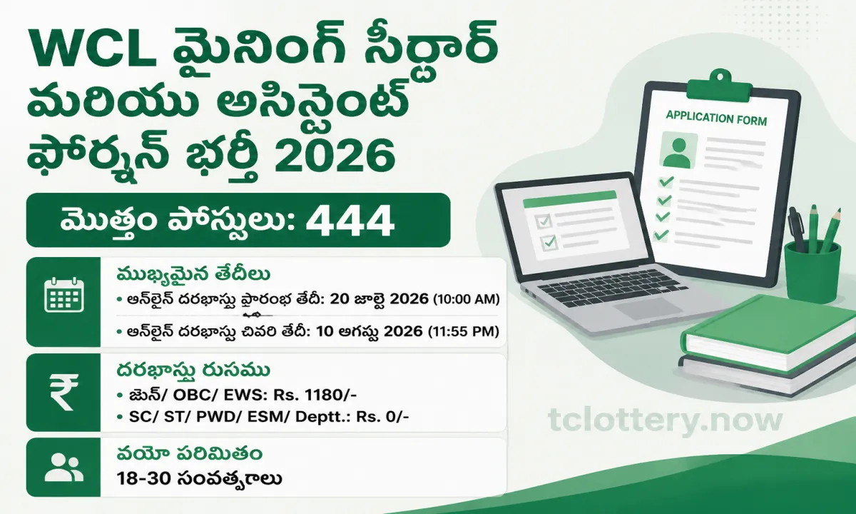 Western Coalfields Limited Mining Sirdar Assistant Foreman 2026